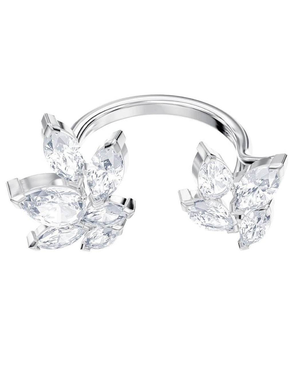White Louison Open Ring Rhodium Plated  Size 55 5372962