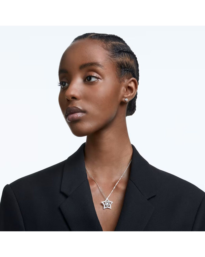 Stella set Mixed cuts, Star, White, Rhodium plated