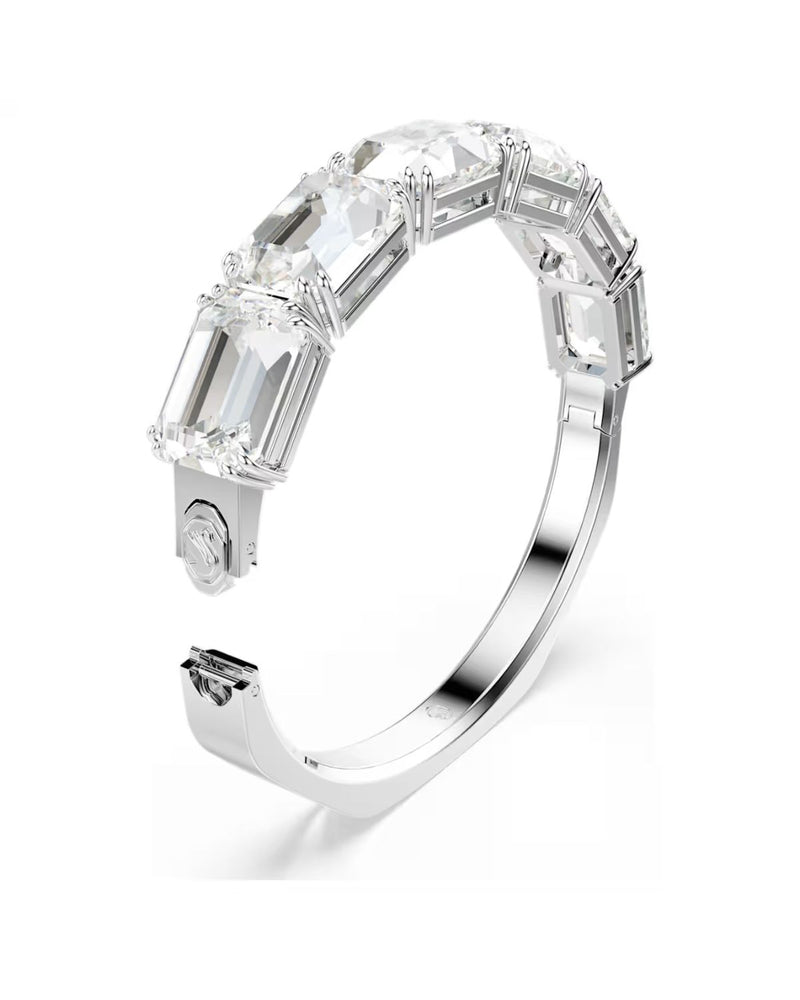 Millenia bangle Octagon cut, White, Rhodium plated