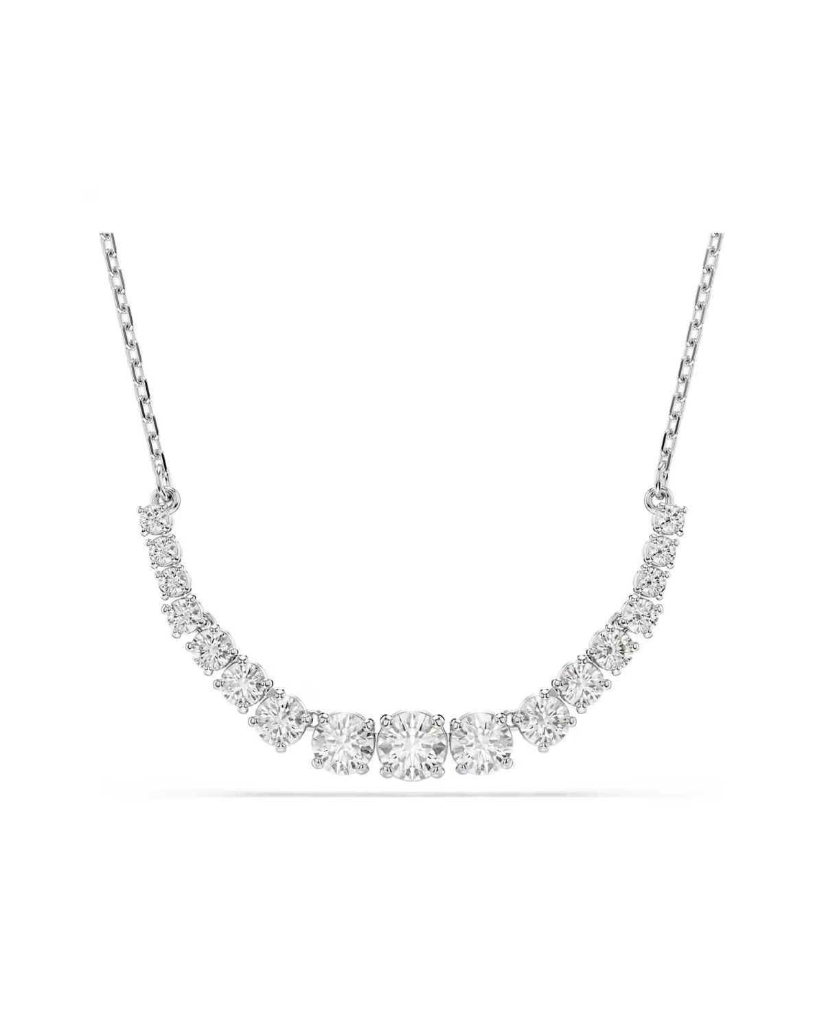 Matrix necklace Gradient of round cuts, White, Rhodium plated 5705396