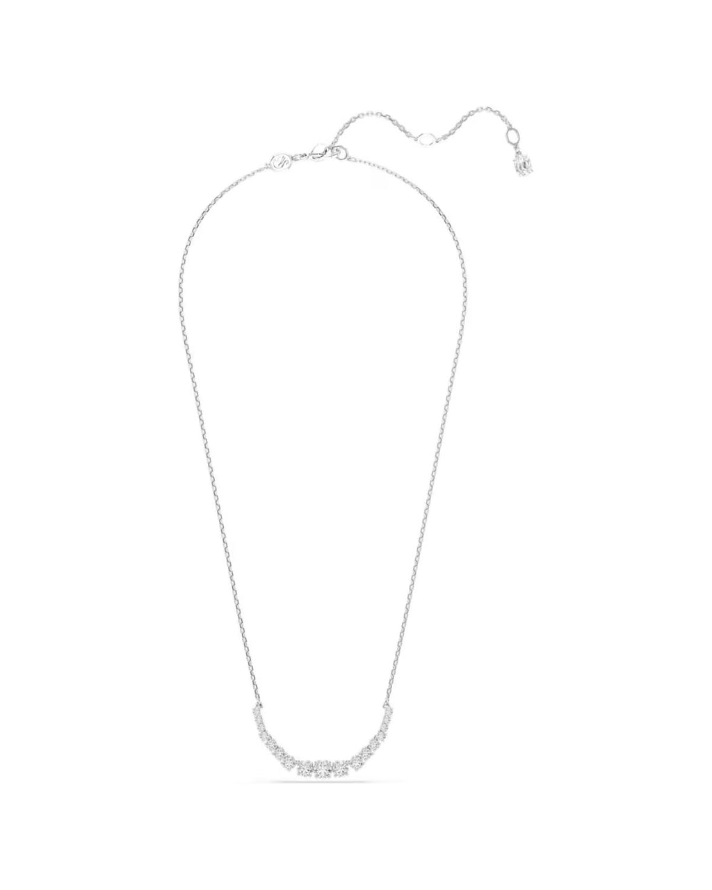 Matrix necklace Gradient of round cuts, White, Rhodium plated 5705396