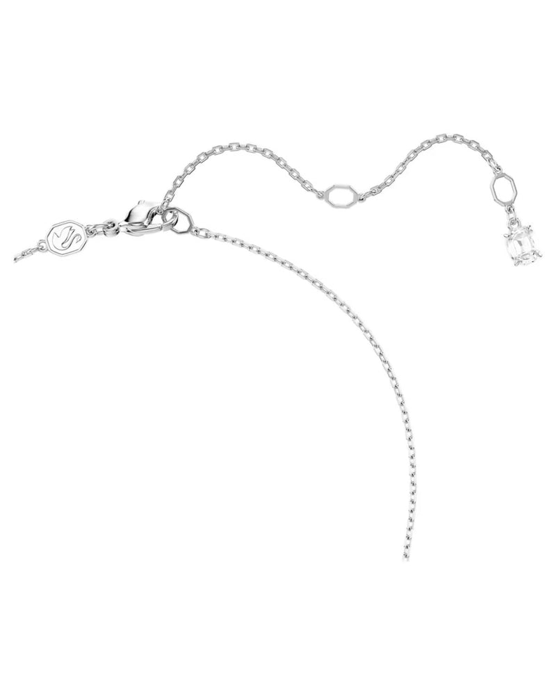 Matrix necklace Gradient of round cuts, White, Rhodium plated
