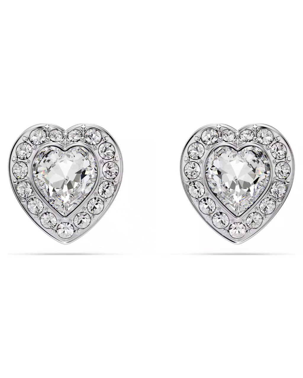 Ariana Grande x Swarovski stud earrings Mixed cuts, Heart, White, Rhodium plated 5720859