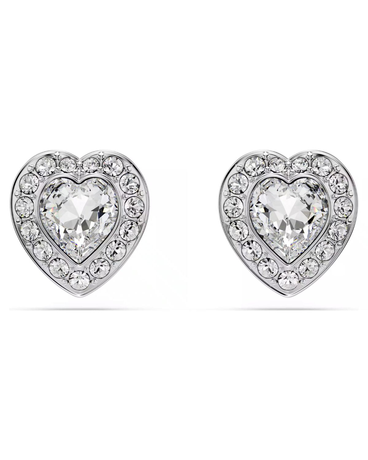 Ariana Grande x Swarovski stud earrings Mixed cuts, Heart, White, Rhodium plated 5720859