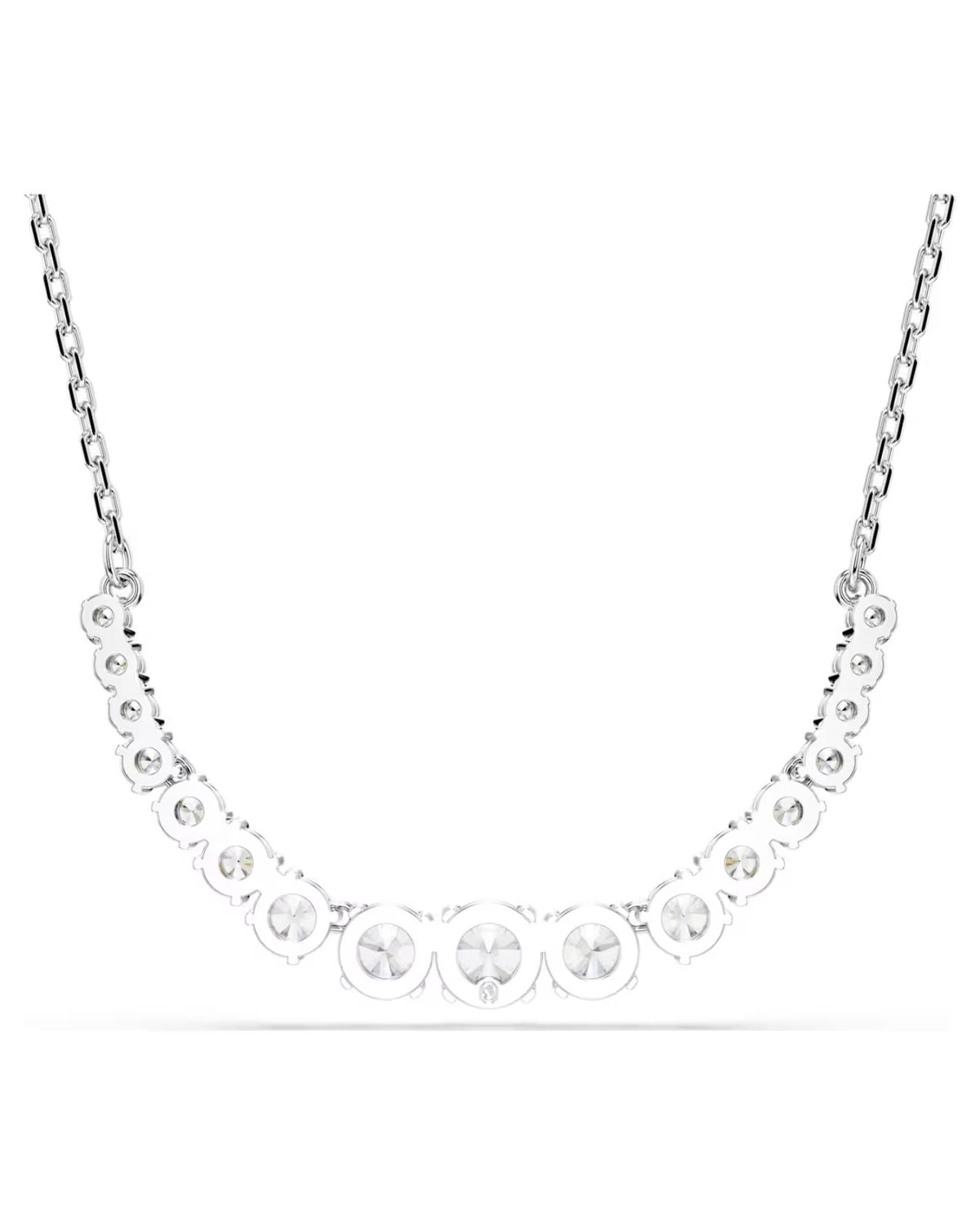 Matrix necklace Gradient of round cuts, White, Rhodium plated 5705396