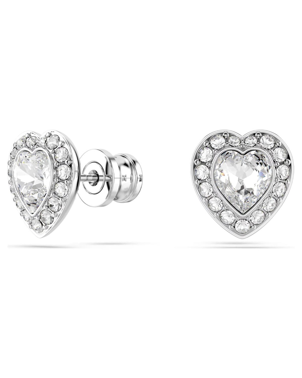 Ariana Grande x Swarovski stud earrings Mixed cuts, Heart, White, Rhodium plated 5720859