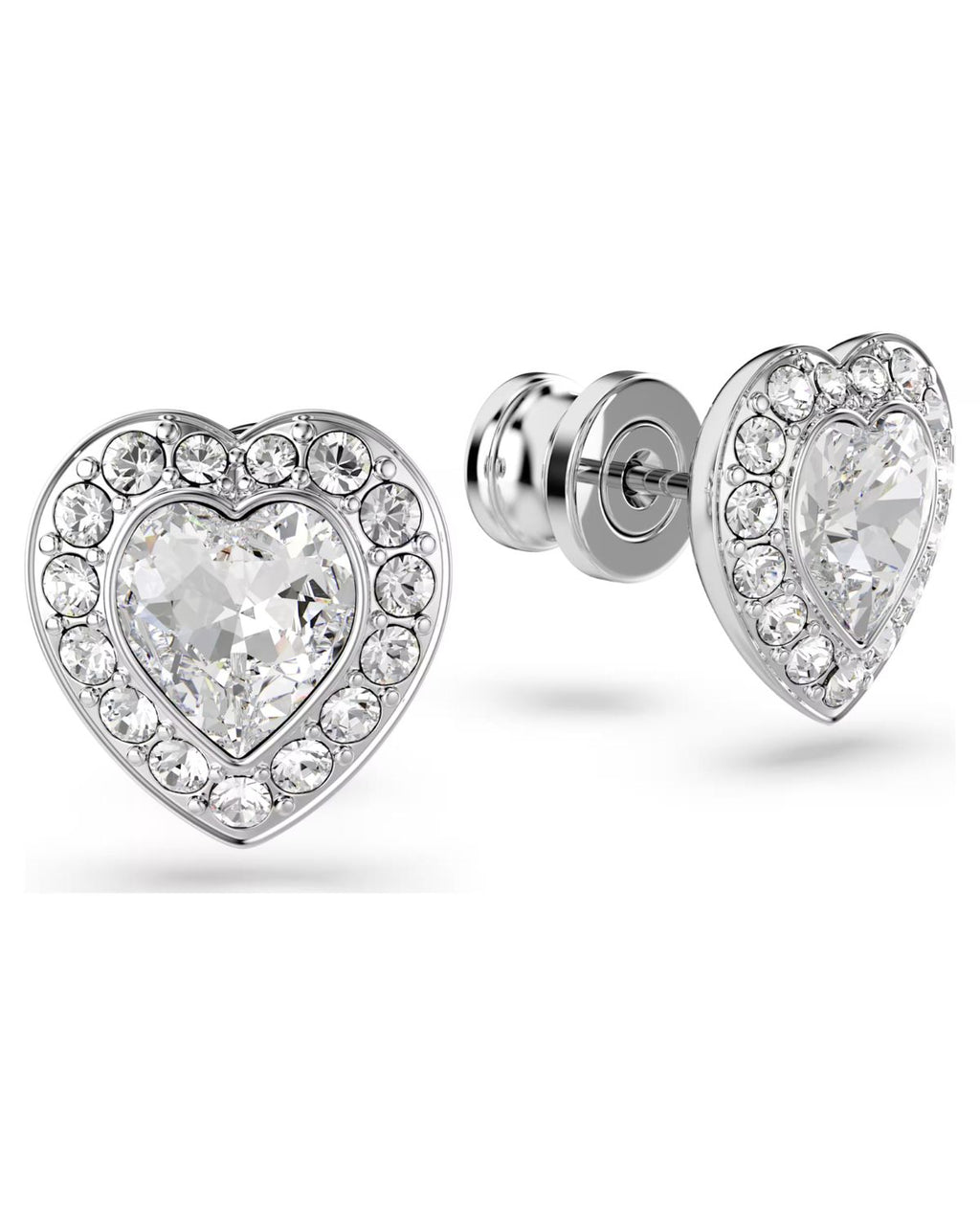 Ariana Grande x Swarovski stud earrings Mixed cuts, Heart, White, Rhodium plated 5720859