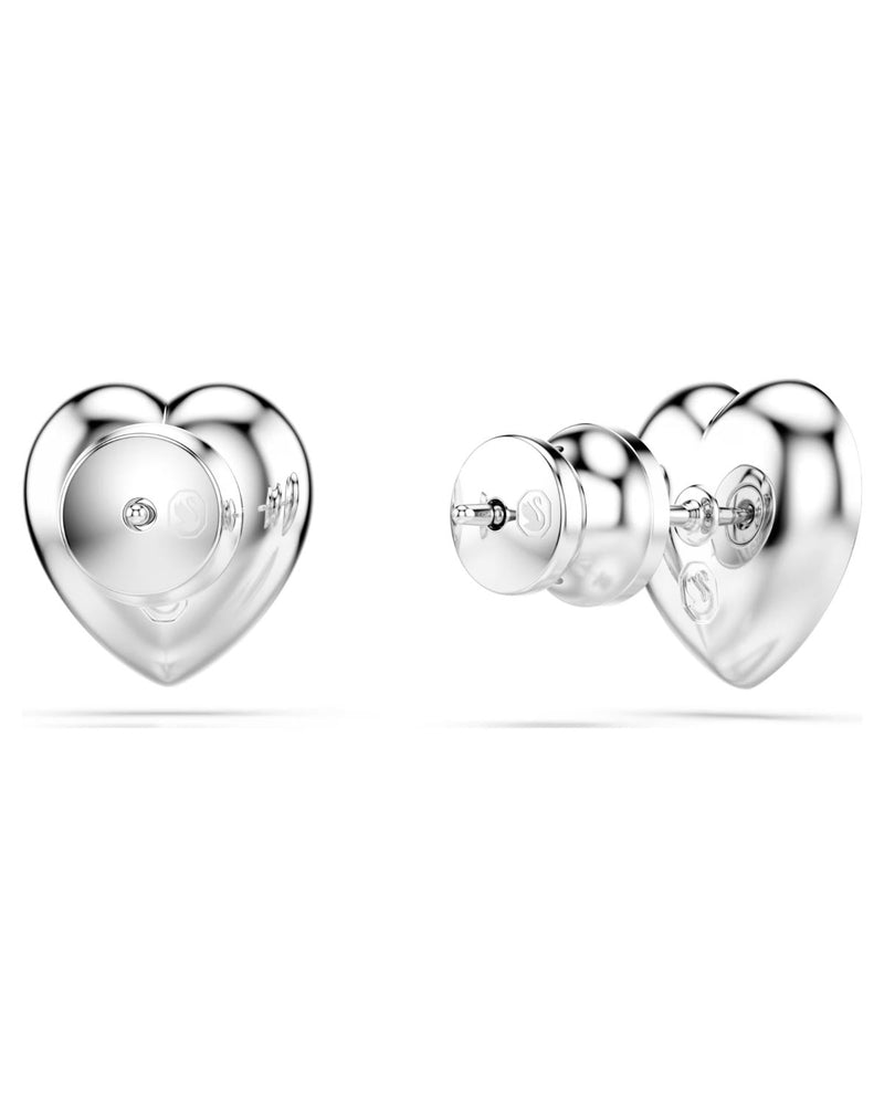 Ariana Grande x Swarovski stud earrings Mixed cuts, Heart, White, Rhodium plated