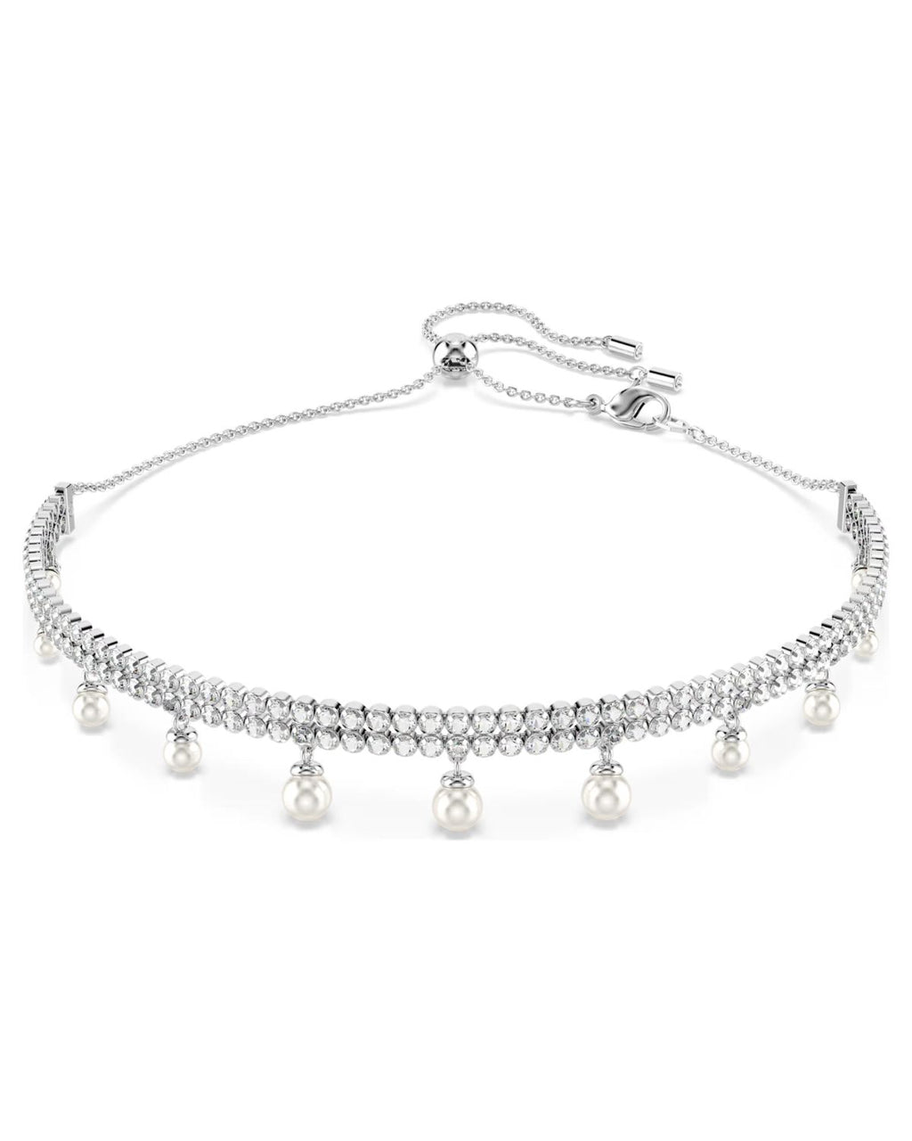Ariana Grande x Swarovski choker Crystal pearl, Round cut, White, Rhodium plated 5720865