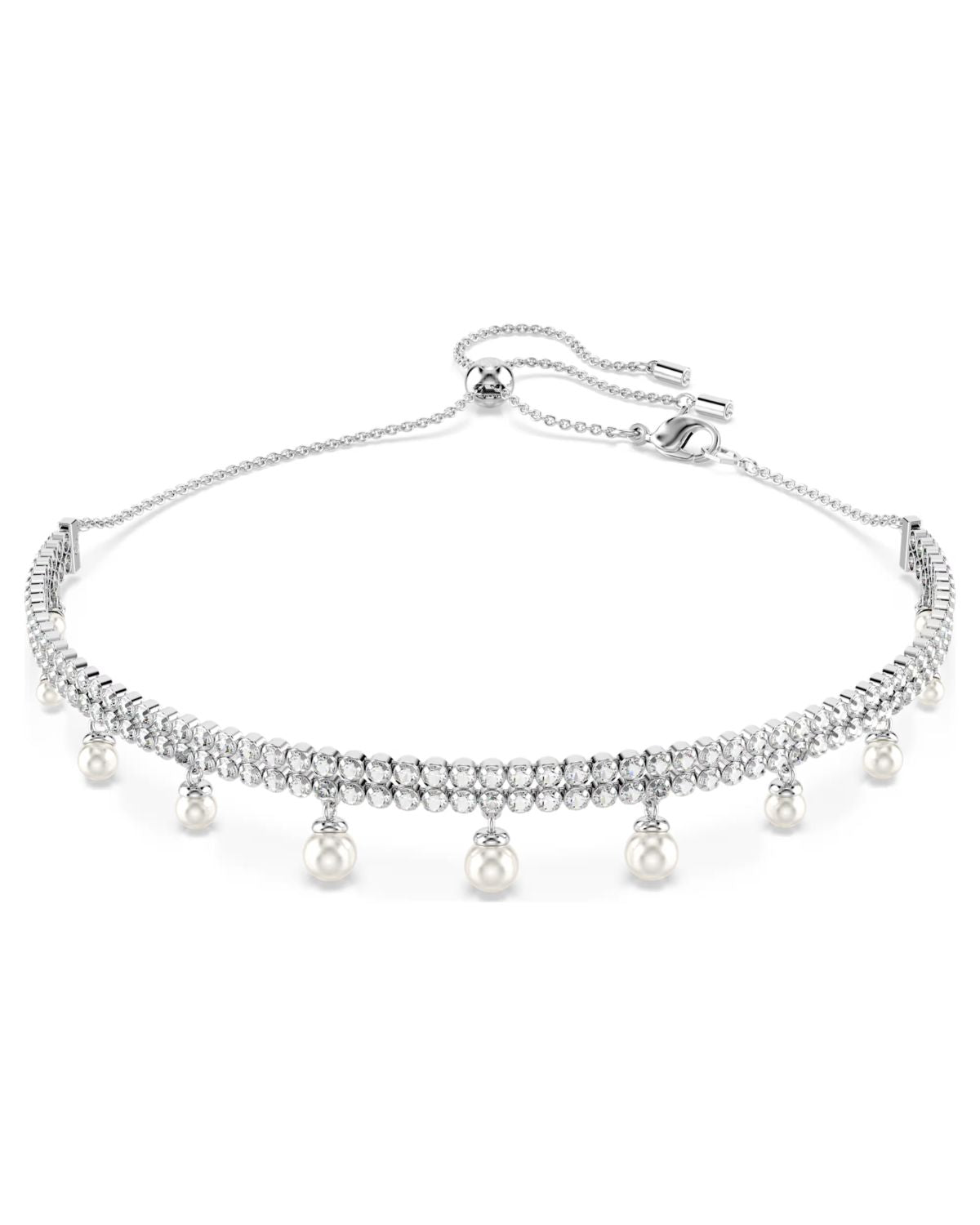 Ariana Grande x Swarovski choker Crystal pearl, Round cut, White, Rhodium plated 5720865