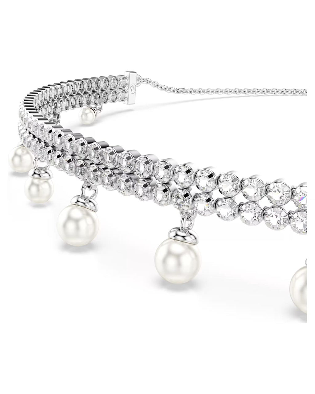 Ariana Grande x Swarovski choker Crystal pearl, Round cut, White, Rhodium plated 5720865