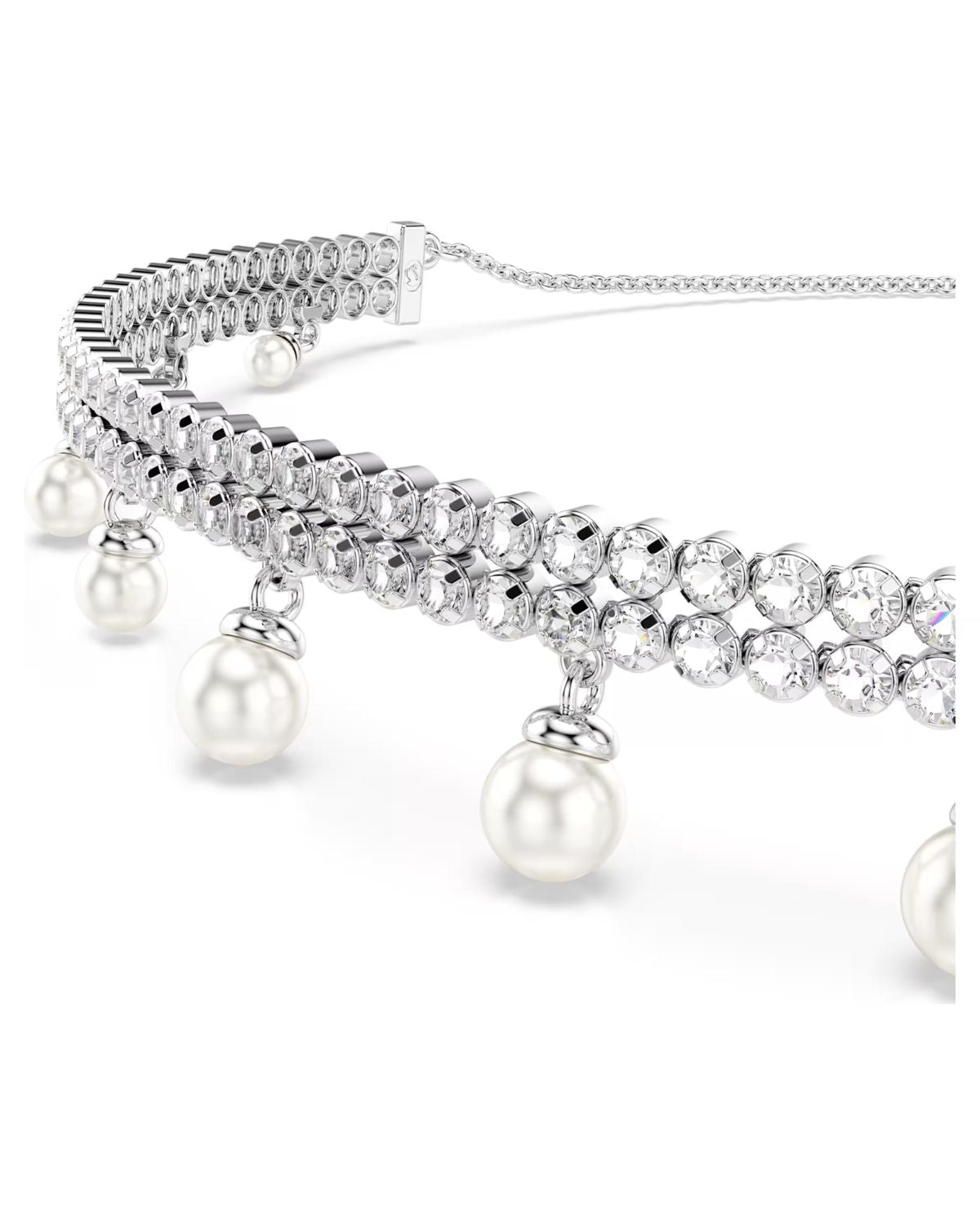 Ariana Grande x Swarovski choker Crystal pearl, Round cut, White, Rhodium plated 5720865
