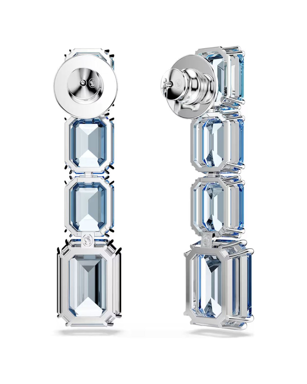 Millenia drop earrings Octagon cut, Colour gradient, Blue, Rhodium plated 5696516