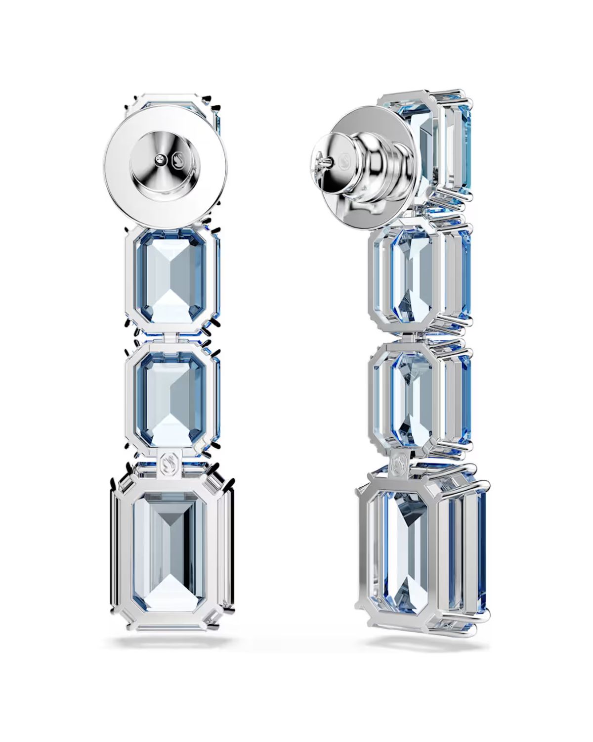 Millenia drop earrings Octagon cut, Colour gradient, Blue, Rhodium plated 5696516
