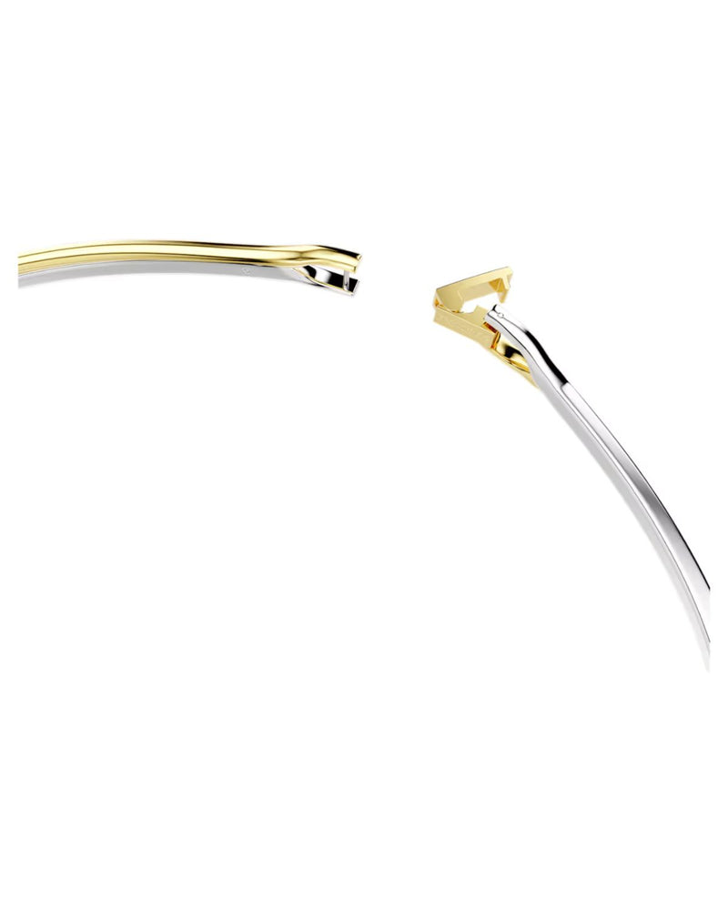Hyperbola choker Round cut, White, Mixed metal finish
