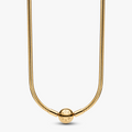 14k gold-plated necklace with round clas 362234C00-45 (High Resolution)