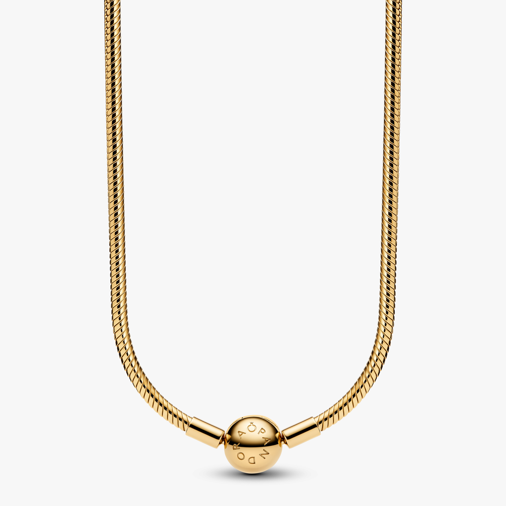 14k gold-plated necklace with round clas 362234C00-50 (High Resolution)