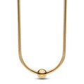 14k gold-plated necklace with round clas 362234C00-45