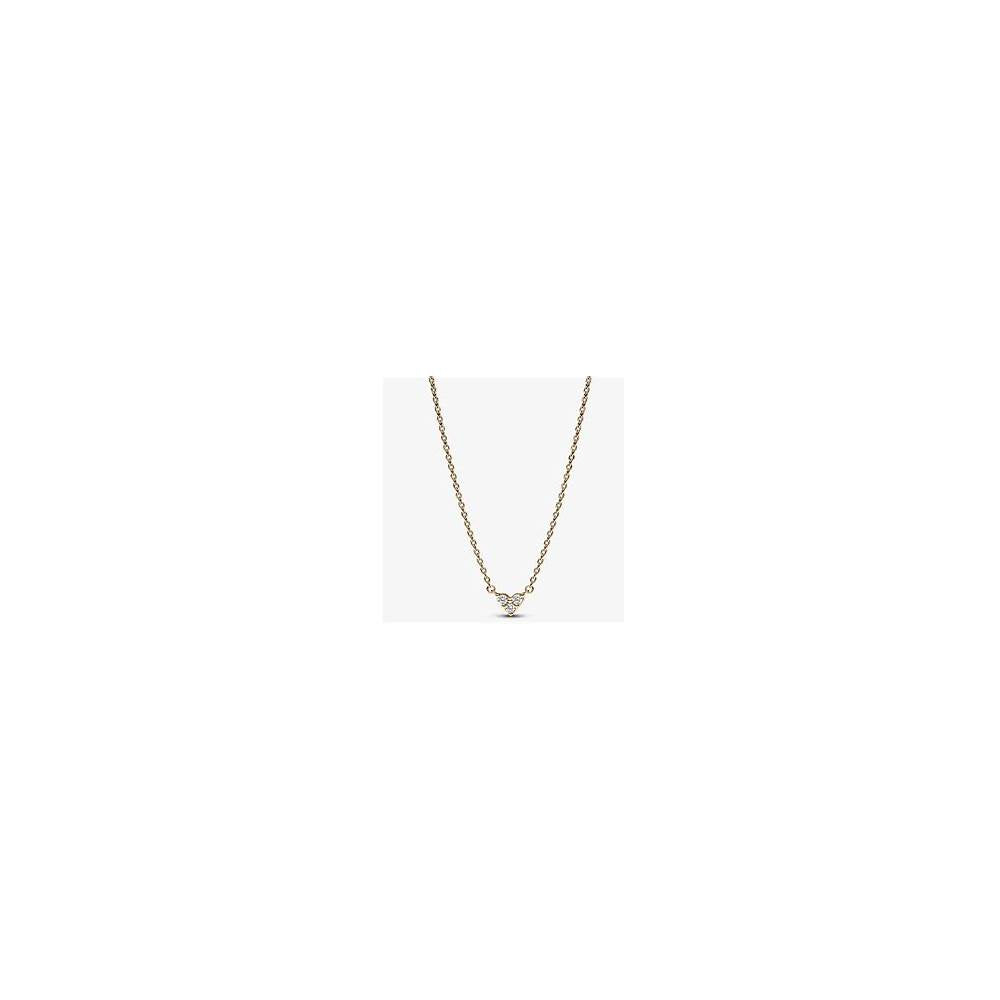 Heart 14k gold-plated collier with clear cubic zirconia 363014C01-45 (High Resolution)