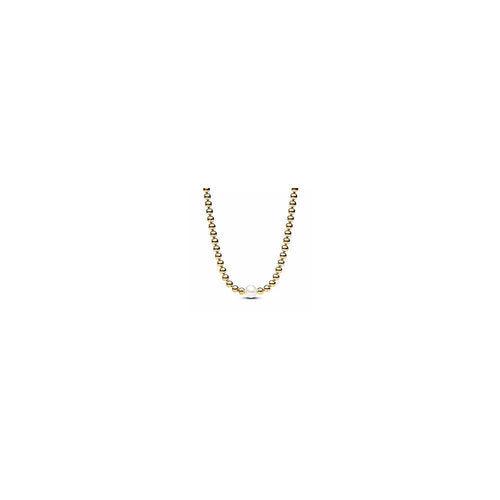 14k Gold-plated collier with white treated freshwater cultured pearl and cubic zirconia 363176C01-45 (High Resolution)