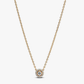 14k gold-plated collier with clear cubic 363548C01-45 (High Resolution)