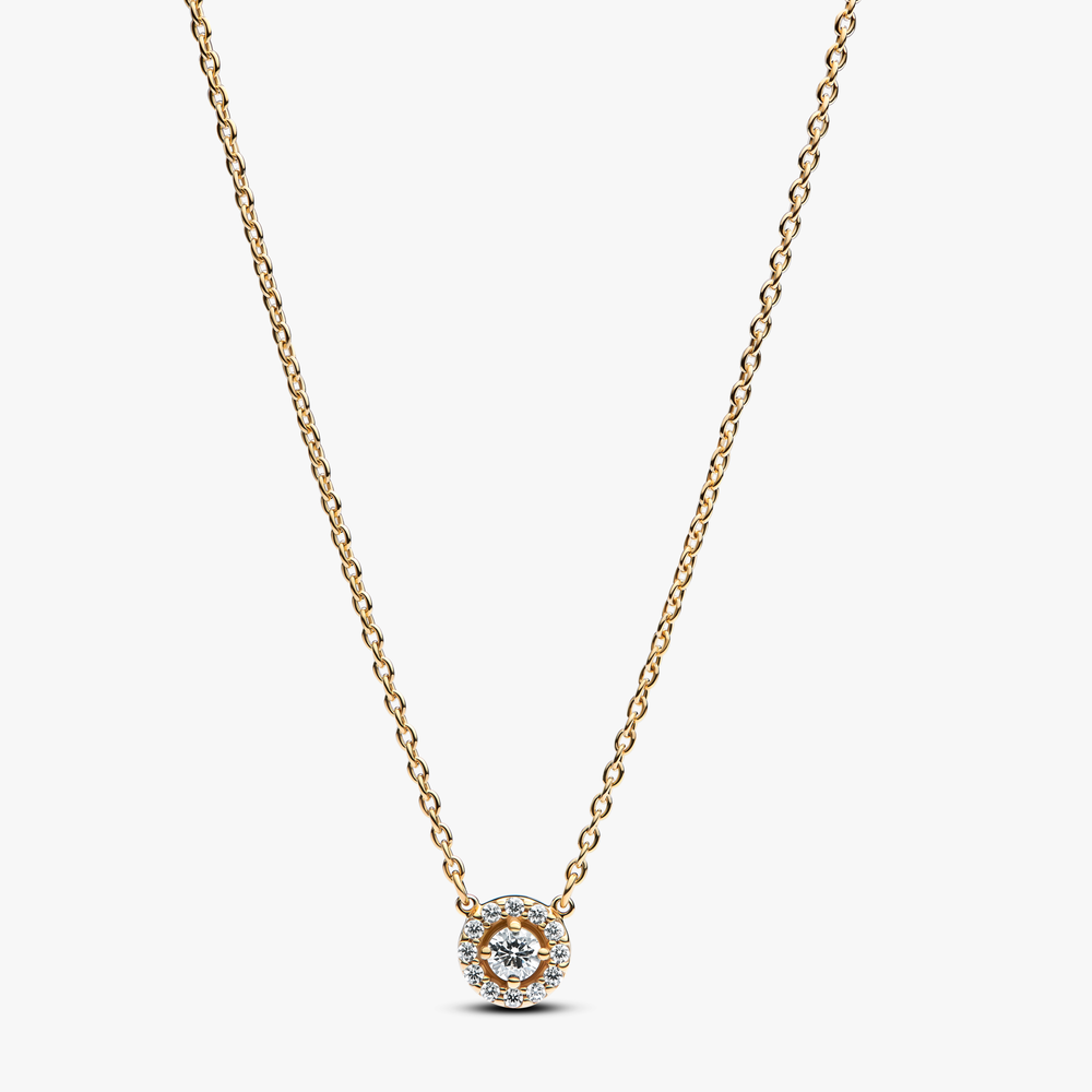 14k gold-plated collier with clear cubic 363548C01-45 (High Resolution)