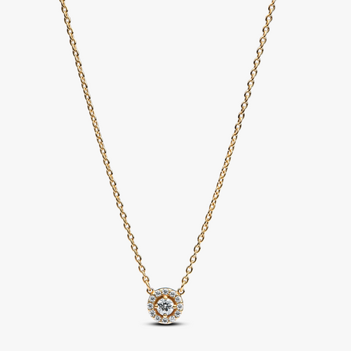 14k gold-plated collier with clear cubic 363548C01-45 (High Resolution)