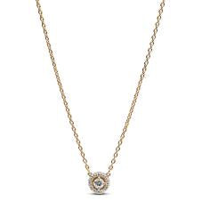 14k gold-plated collier with clear cubic 363548C01-45