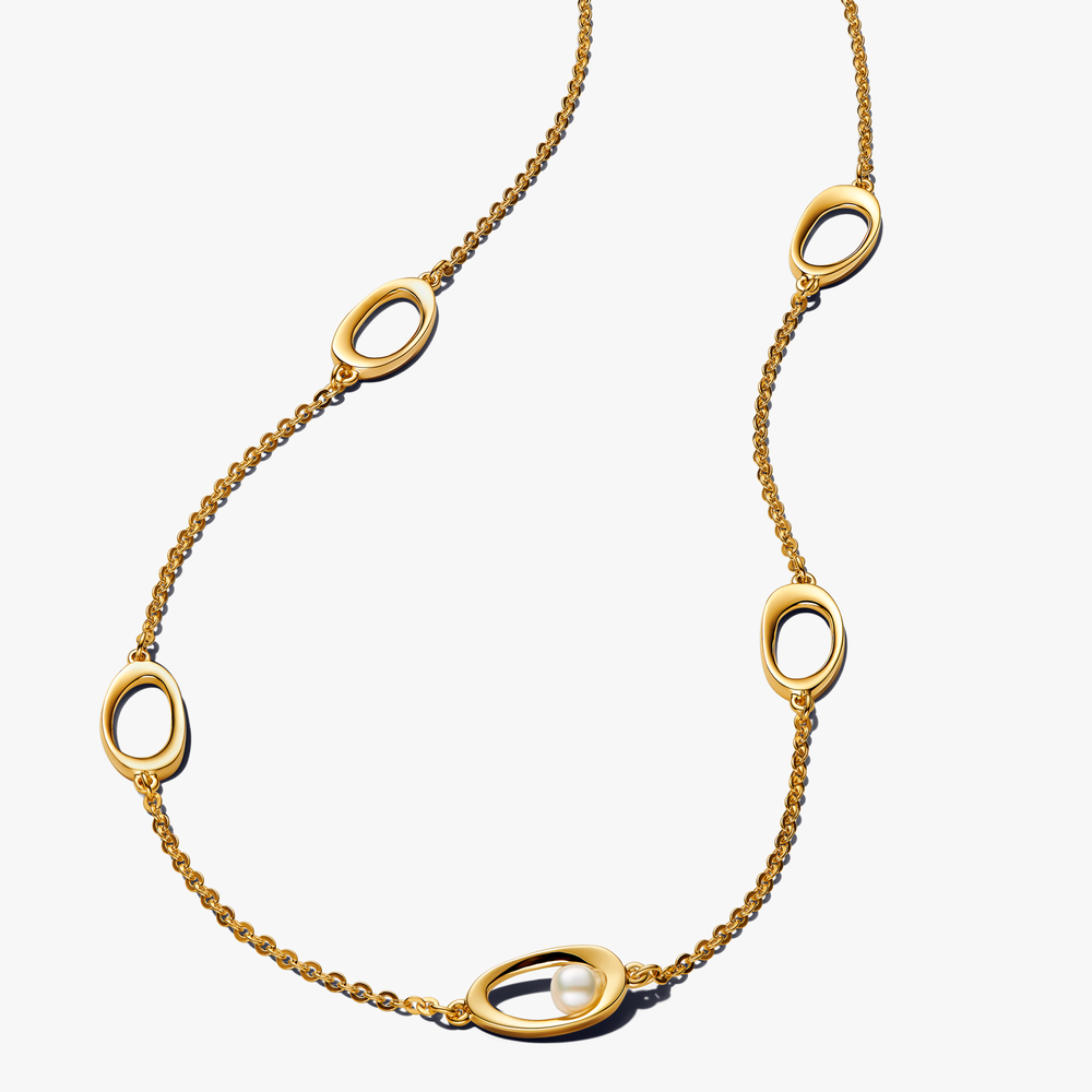 14k gold-plated necklace with treated white freshwater cultured pearl 363883C01-45 (High Resolution)