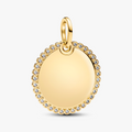 Engravable round 14k gold-plated pendant 364007C01 (High Resolution)