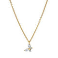 Butterfly 14k gold-plated collier with clear cubic zirconia 364267C01-45