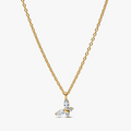 Butterfly 14k gold-plated collier with clear cubic zirconia 364267C01-45 (High Resolution)