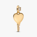 Engravable heart key 14k gold-plated pendant with (High Resolution)