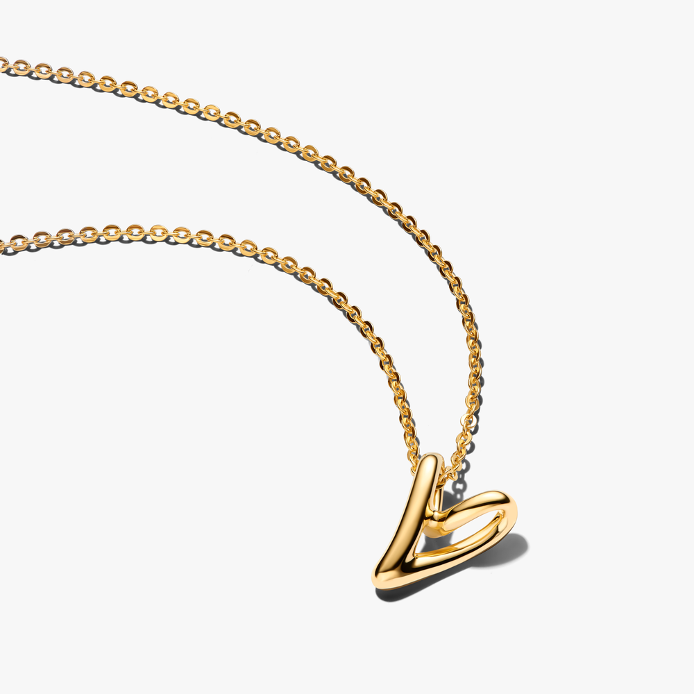 Heart 14k gold-plated collier 364360C00-45 (High Resolution)