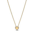 Engravable heart 14k gold-plated collier with clear CZ