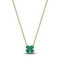 Clover 14k gold-plated collier with royal green cr 364502C01-45