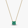 Clover 14k gold-plated collier with royal green cr 364502C01-45 (High Resolution)