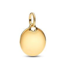 Engravable round 14k gold-plated pendant 368610C00