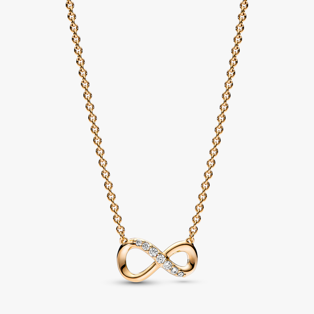 Infinity 14k gold-plated collier with clear cubic zirconia 368821C01-50 (High Resolution)