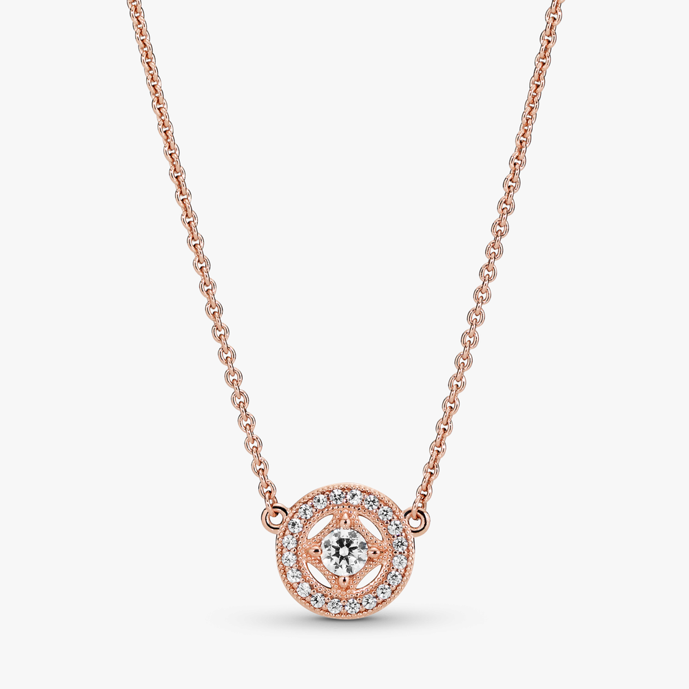PANDORA Rose Vintage Allure Necklace w C 380523CZ-45 (High Resolution)