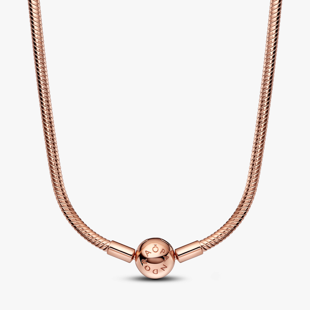 Snake chain 14k rose gold-plated necklace 382234C00-45 (High Resolution)