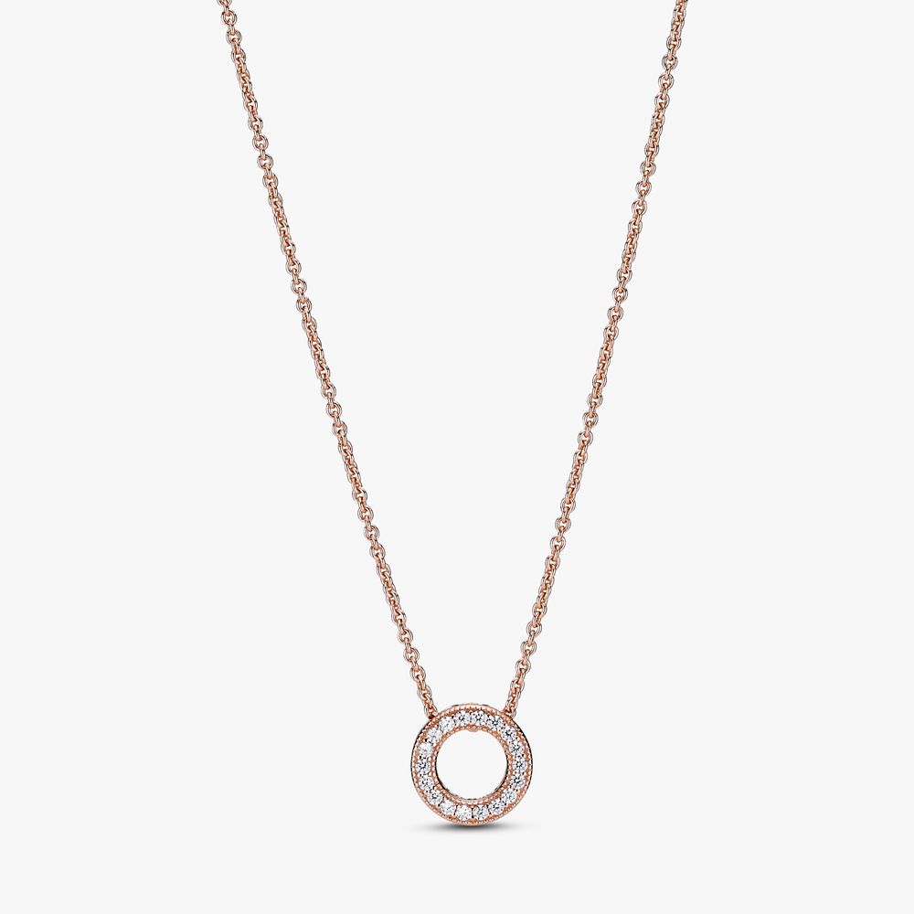 Pandora Rose Pave Logo Collier Necklace w CZ 387436C01-45 (High Resolution)