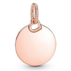 Engravable round 14k rose gold-plated pe 388610C00