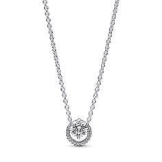 Sterling silver collier with clear cubic 391174C01-45