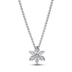 Herbarium cluster sterling silver collier with clear cubic zirconia 392387C01-45