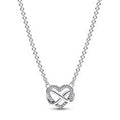 Infinity heart sterling silver necklace with clear cubic zirconia 392666C01-50
