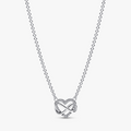 Infinity heart sterling silver necklace with clear cubic zirconia 392666C01-50 (High Resolution)