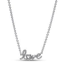 Love sterling silver collier with clear cubic zirconia 393076C01-45