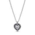 Heart sterling silver collier with clear cubic zirconia 393099C01-45