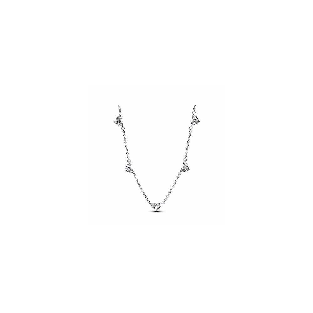 Hearts sterling silver collier with clear cubic zirconia 393160C01-45 (High Resolution)
